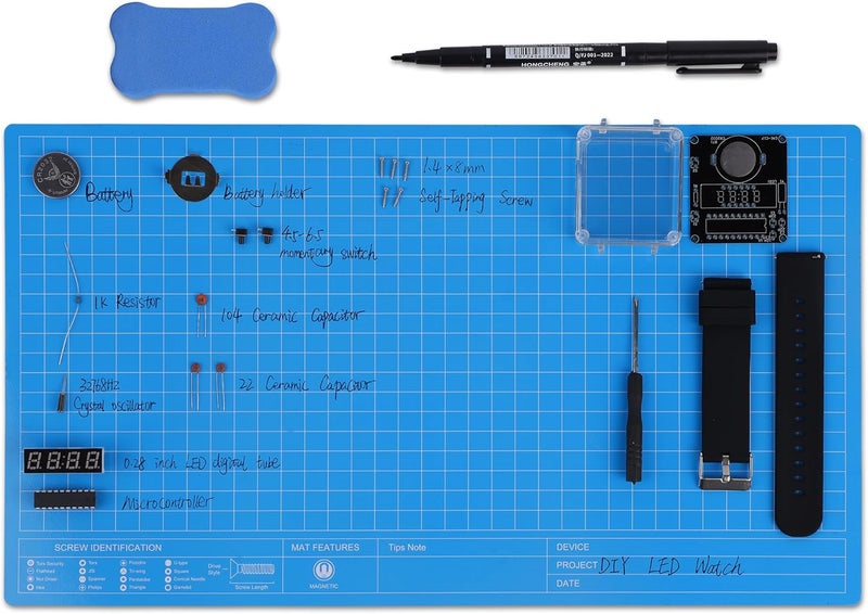 HPFIX Magnetic Project Mat Large Size 36x20.5cm, Magnetic Electronic Repair Screws Mat - Image 3